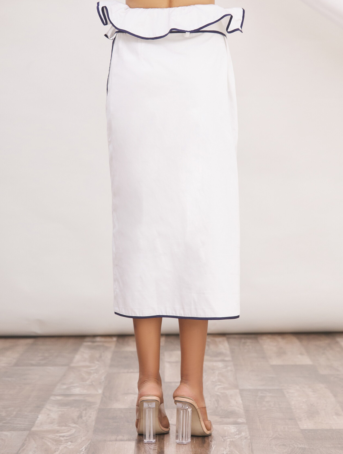 White Paperbag Wrap Skirt