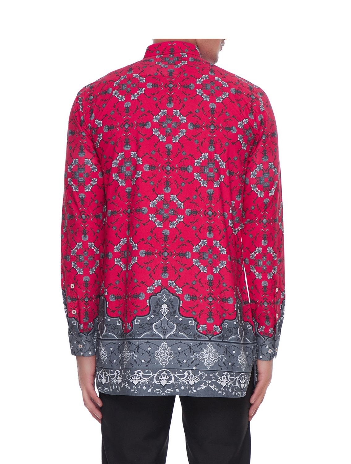 Magenta grey Shirt in all-over Agni print