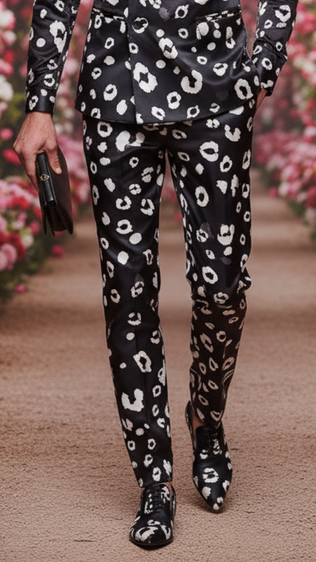 Black Cheetah Printed Trousers