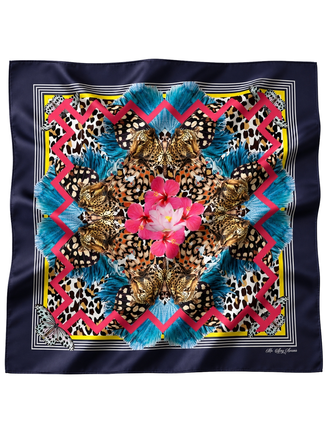 Blue LeoLotus Scarf