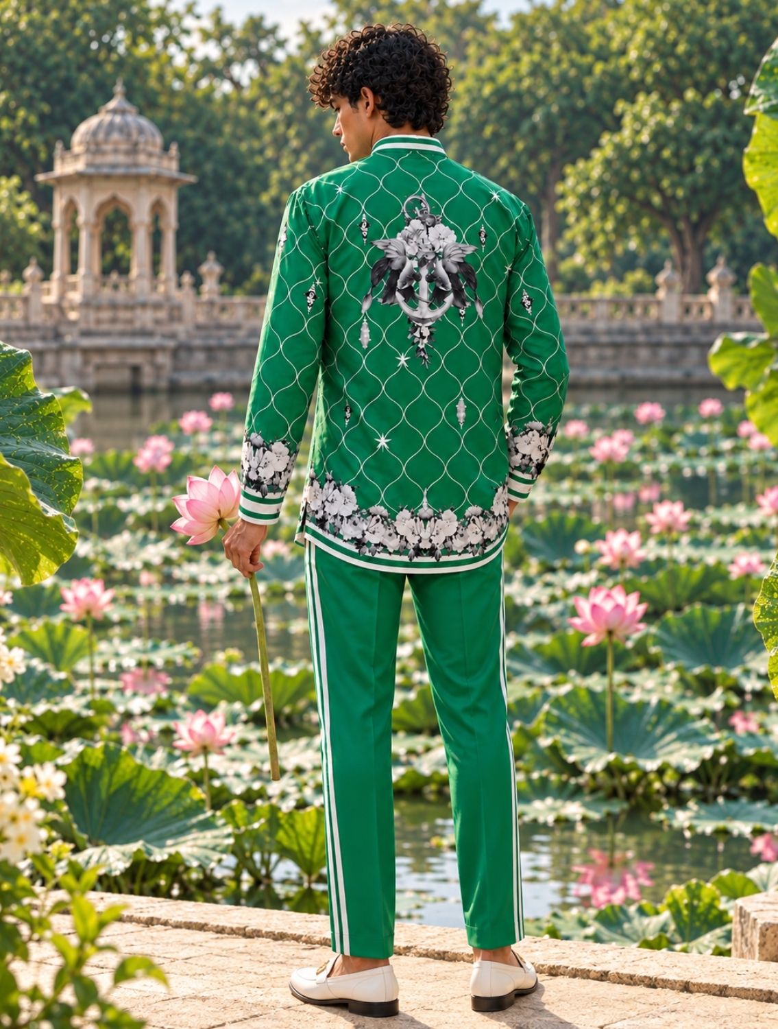 Maison Green Printed Coord Set