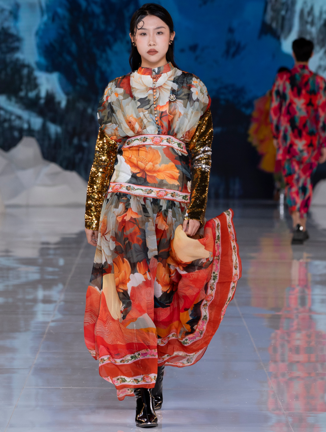 Junga Printed Tier Dress