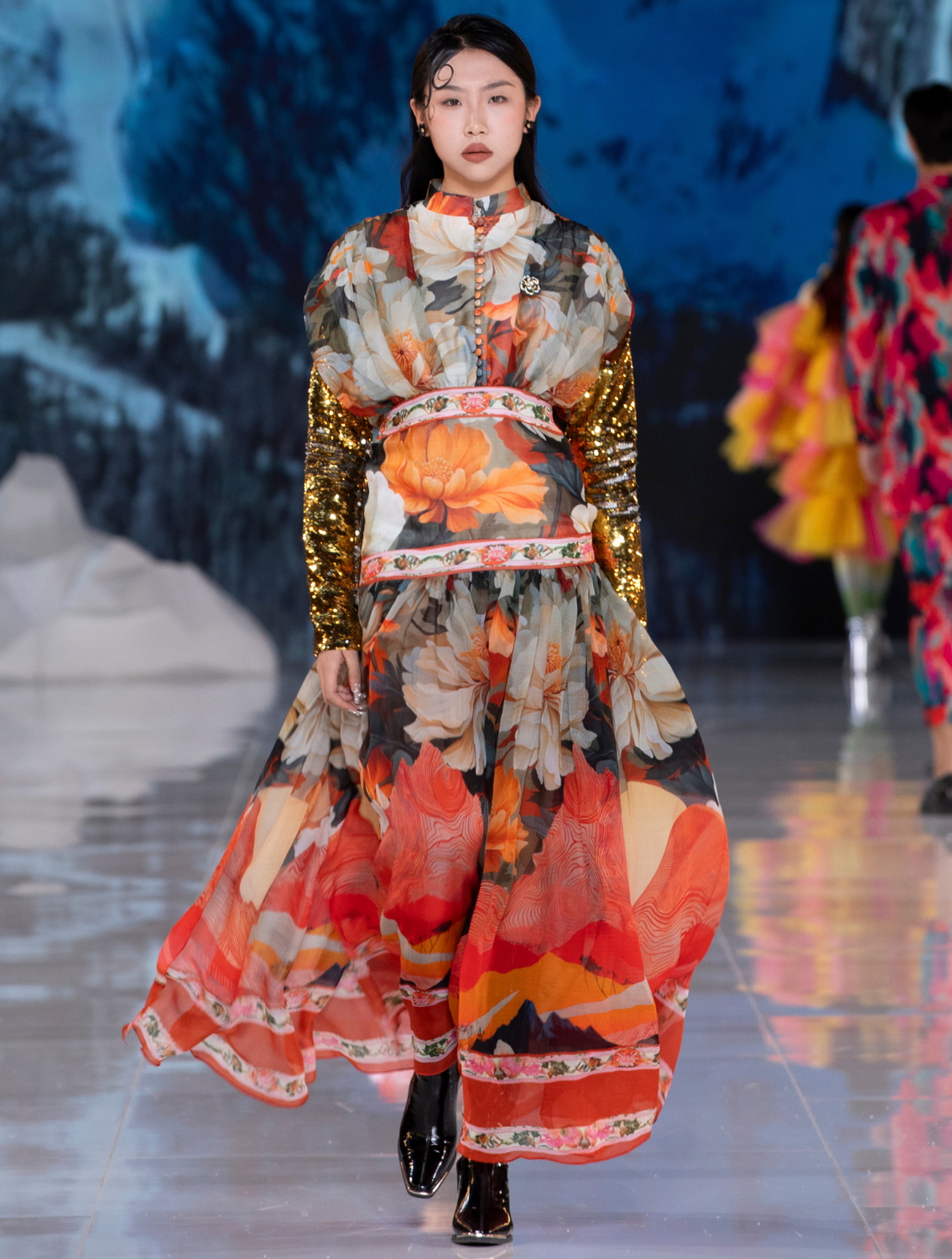 Junga Printed Tier Dress