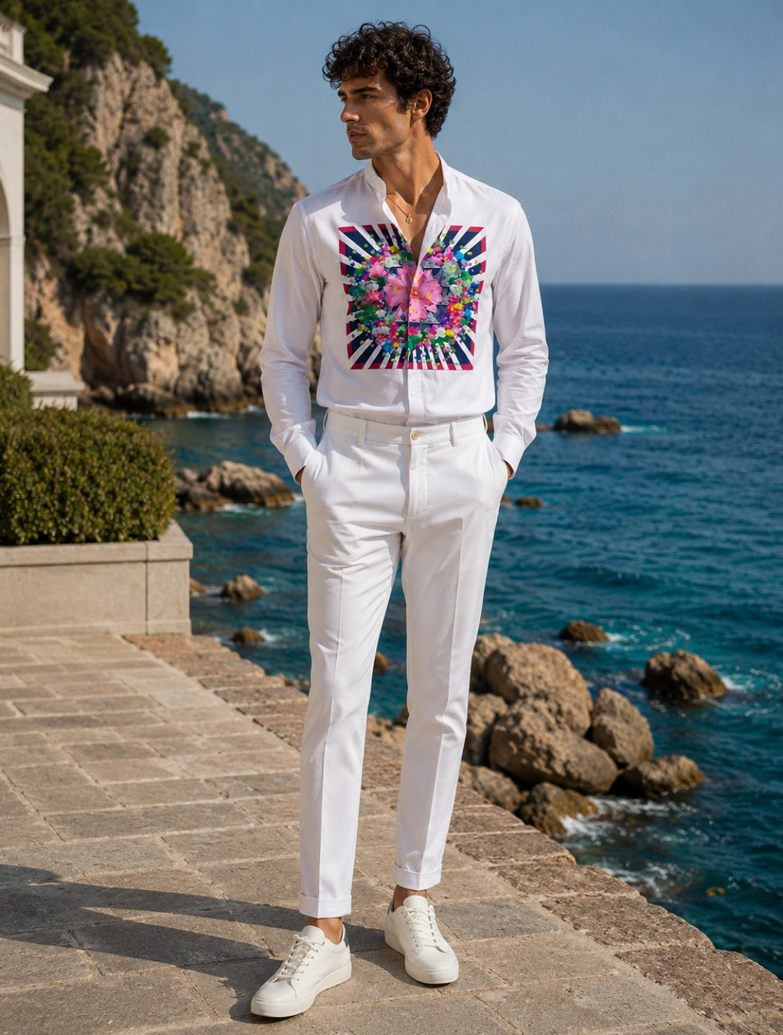 PatKamal White Centre Printed Shirt