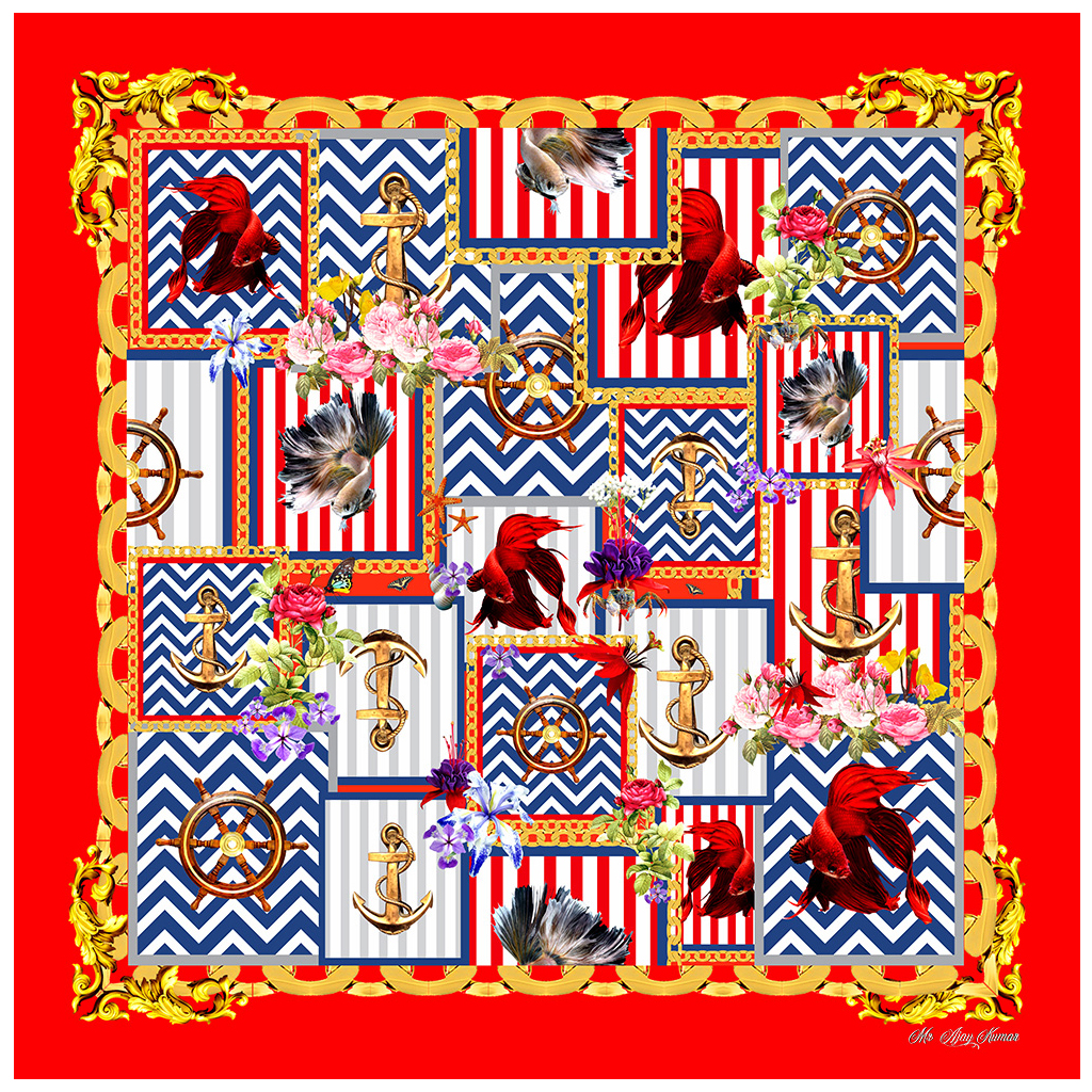 Aquesthetic Silk Scarf