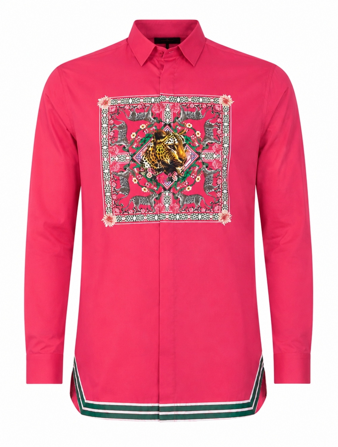Pink Leo Hem Striper Shirt