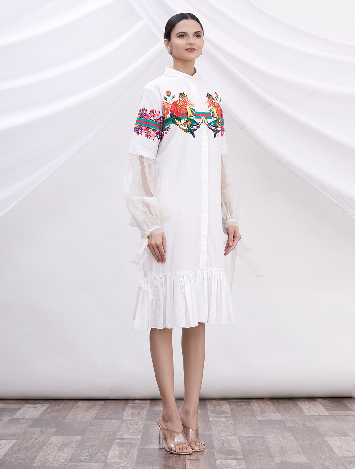 Sitara White Signature Printed Shirt Dress