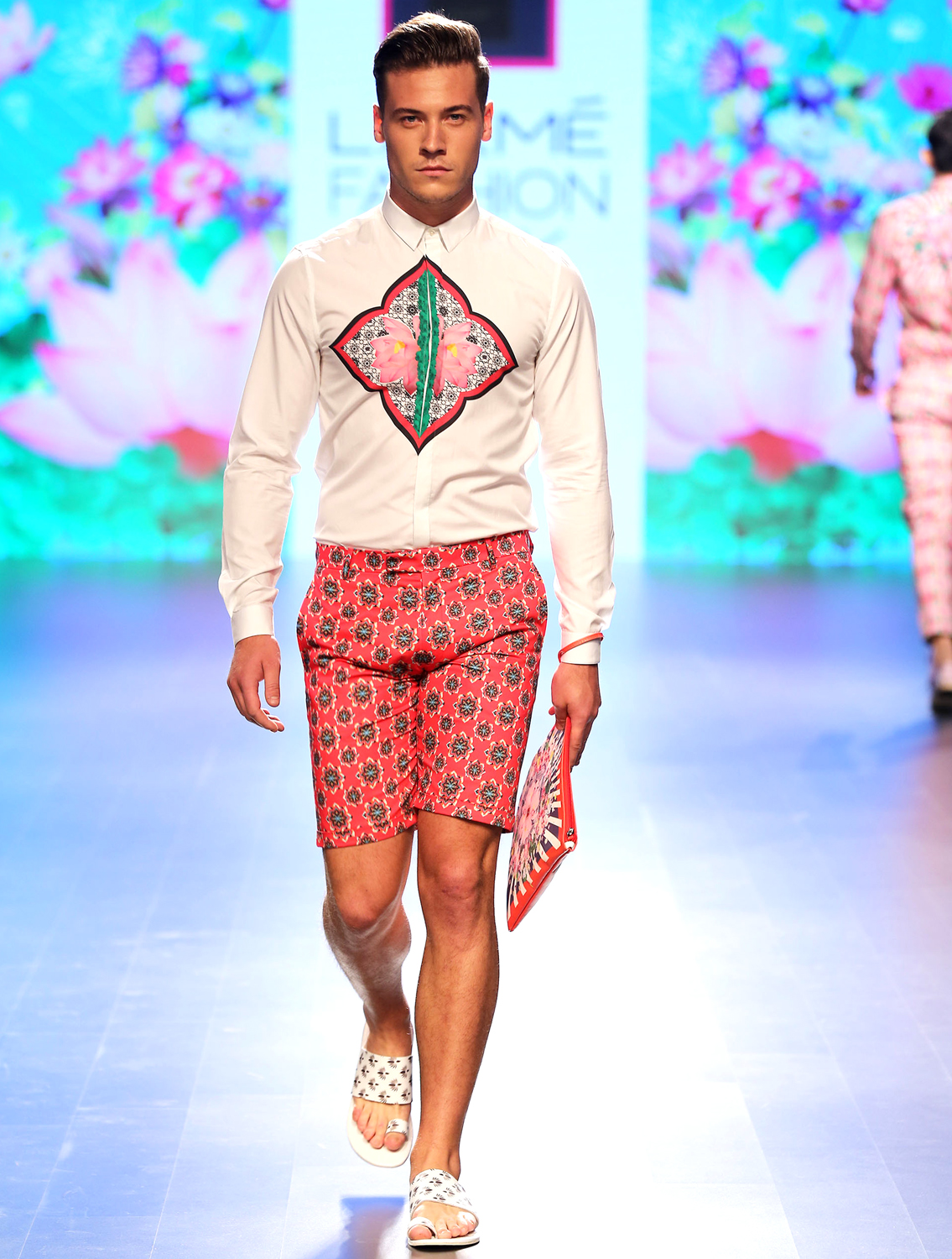 White Shirt in Central Patoj Print runway