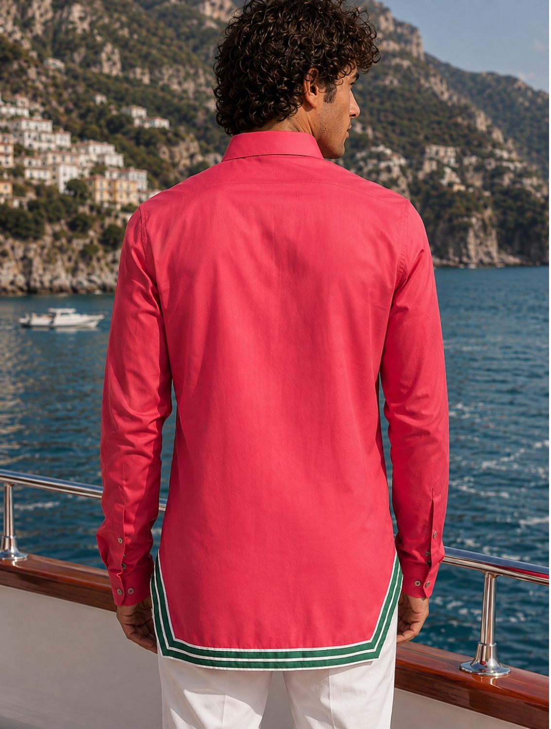 Pink Leo Hem Striper Shirt