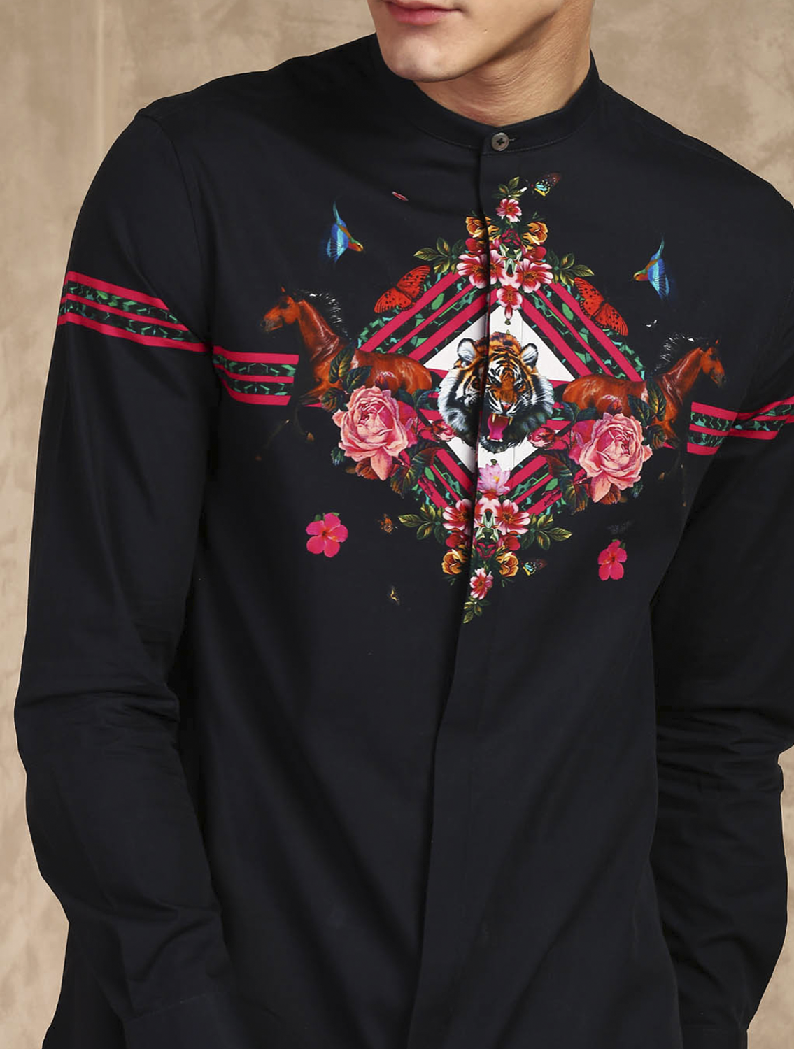 Black Signature Print Shirt