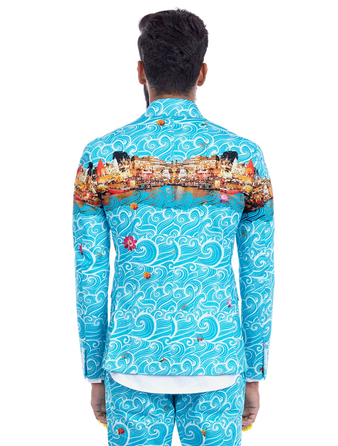 Dharma Blue Blazer in Ganges Print