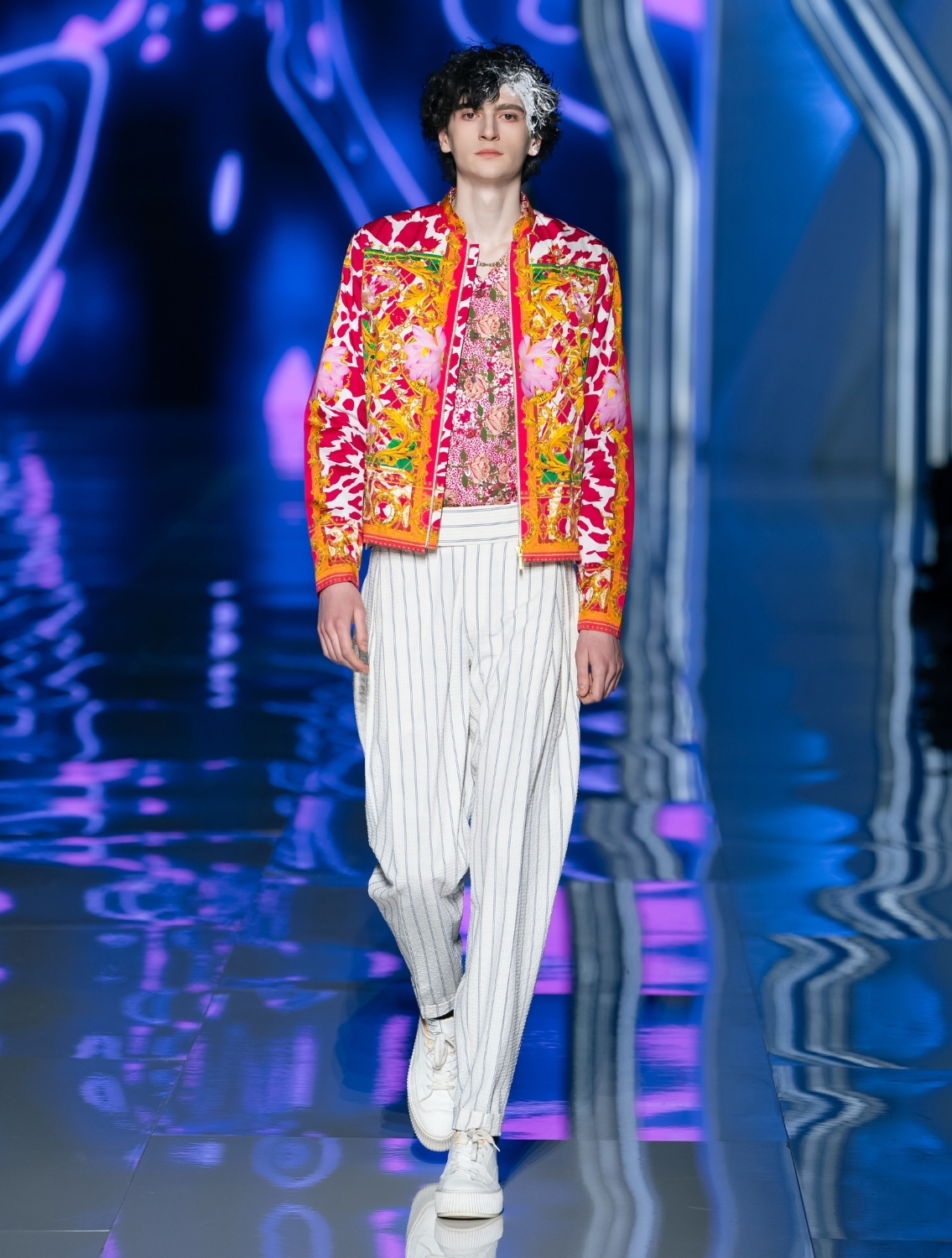 Mist White Striped Seersucker Pants