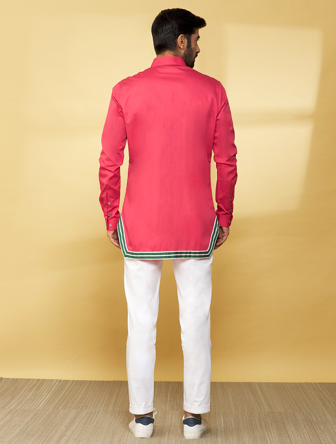 Pink Leo Hem Striper Shirt