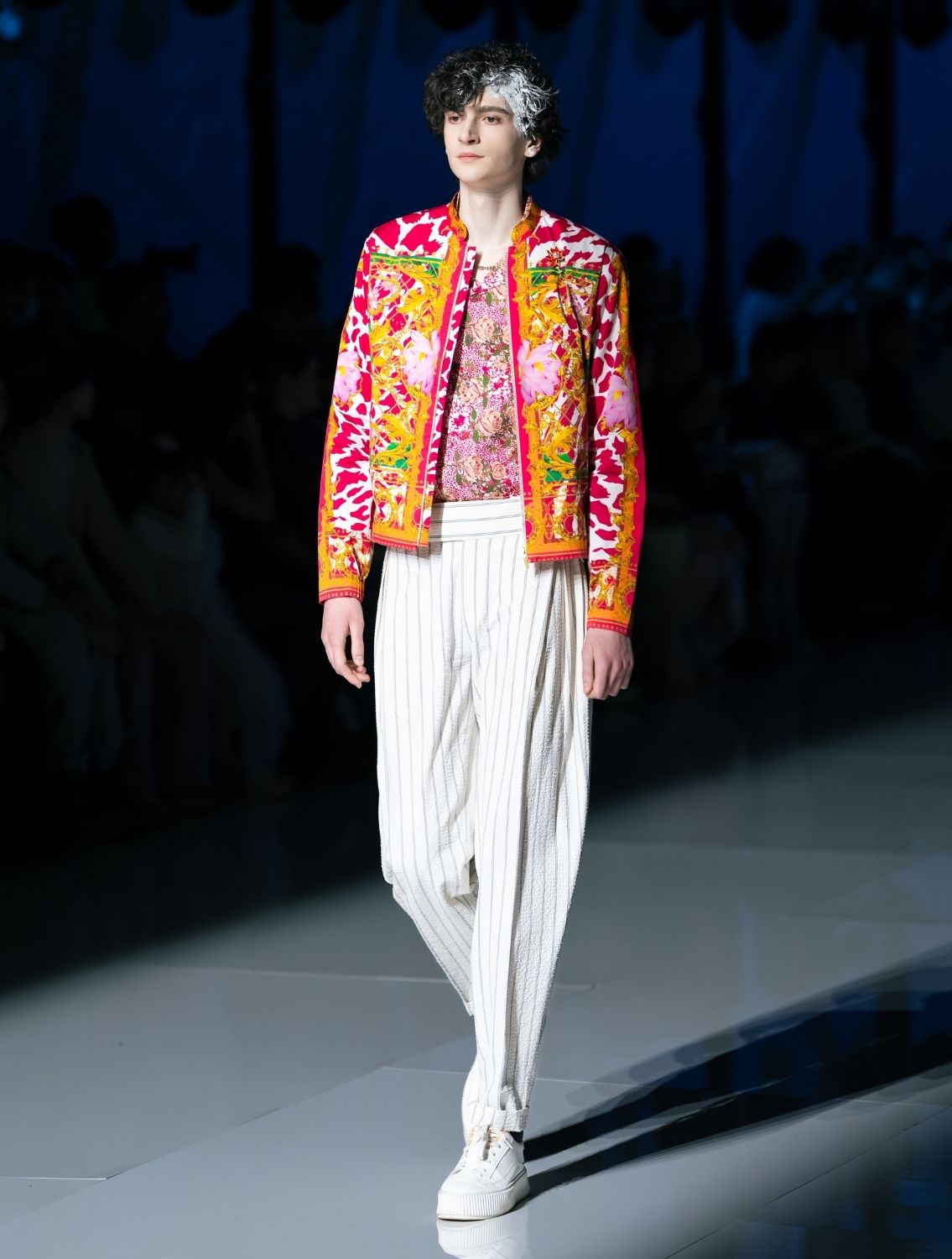 Mist White Striped Seersucker Pants