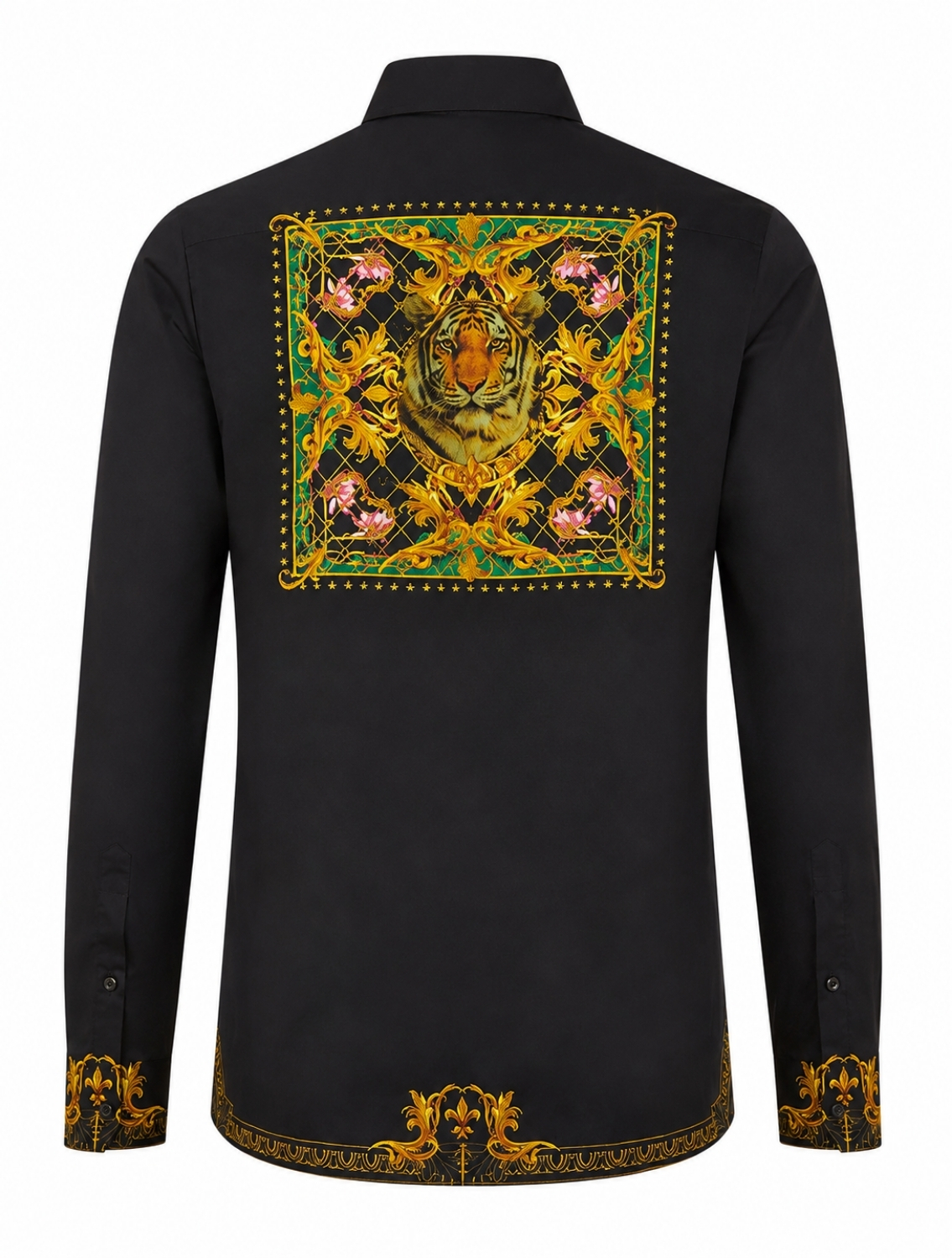 Black Gold Baroque Hem Shirt