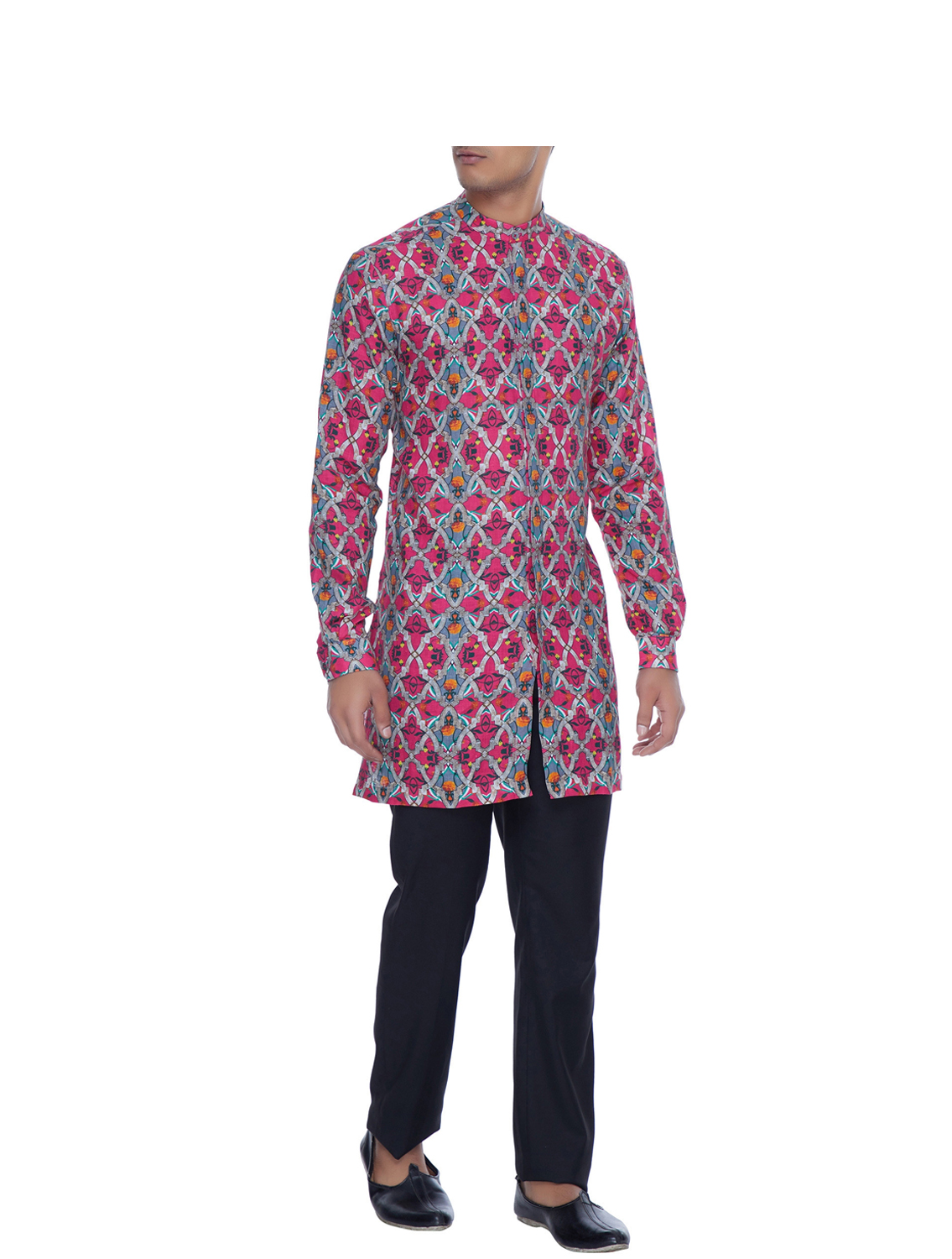 Rudraksh Linen Kurta Style Shirt Front