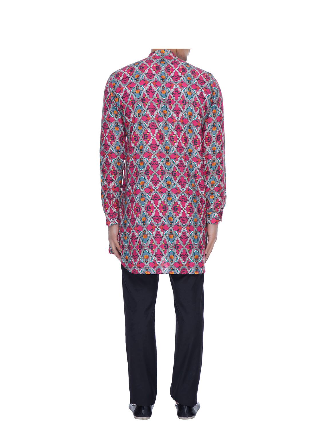 Rudraksh Linen Kurta Style Shirt Back