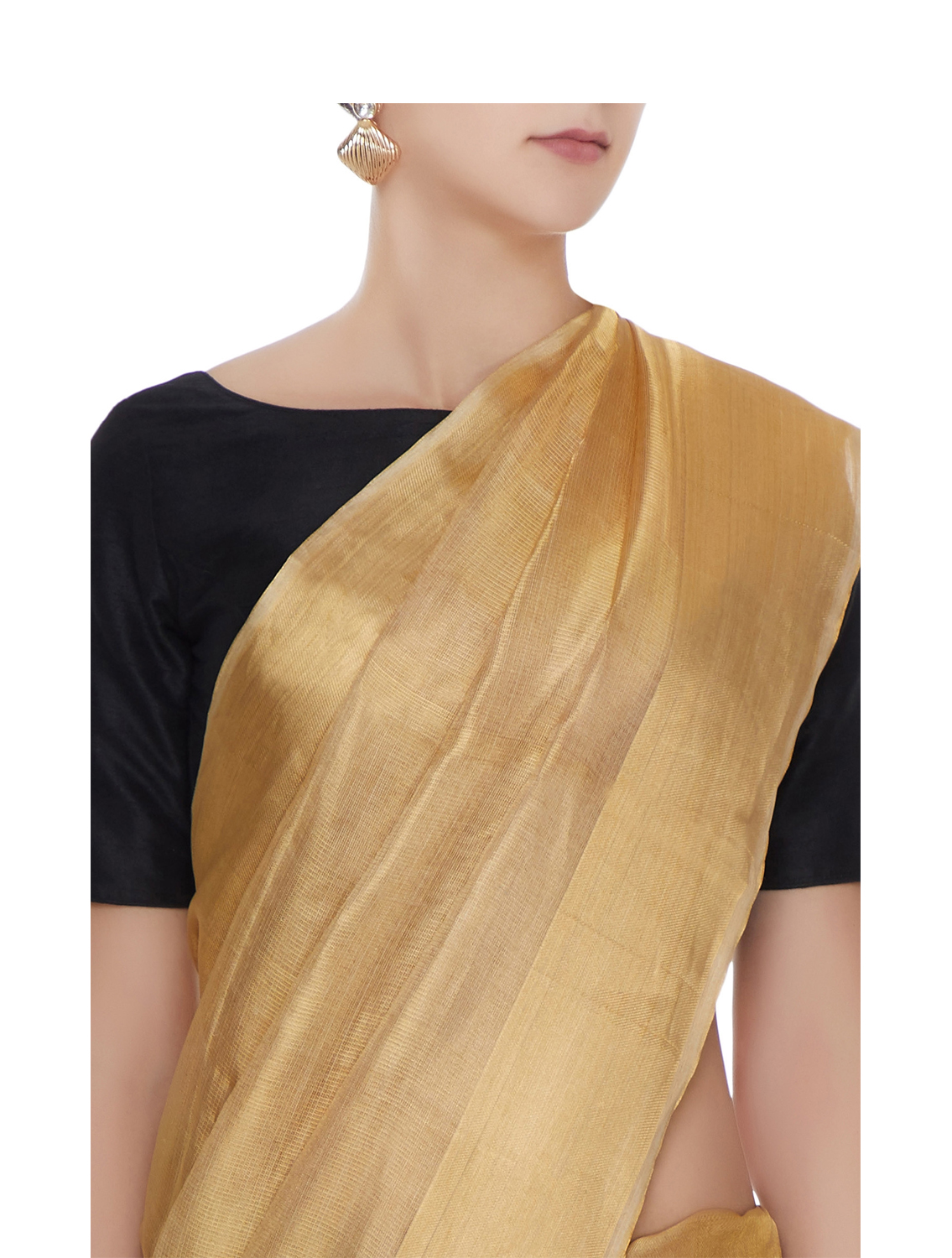 Gold Saree Back Zoom