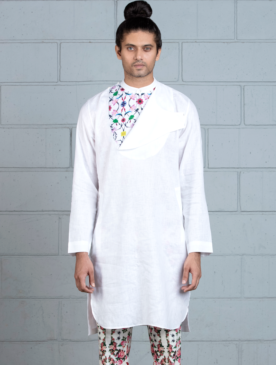 Kriyam Bib Style Shirt and Printed Pant Set