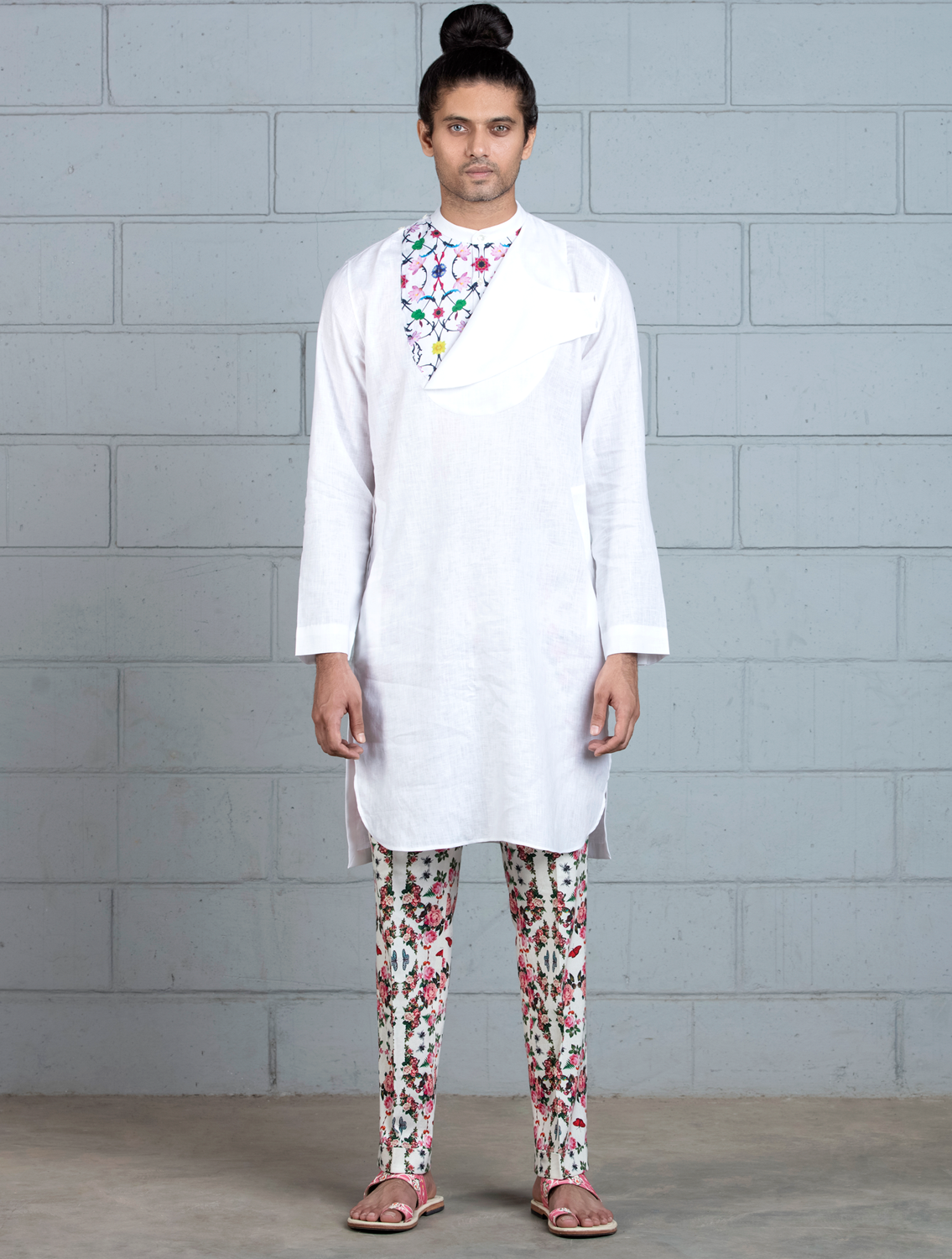 Kriyam Bib Style Shirt and Printed Pant Set