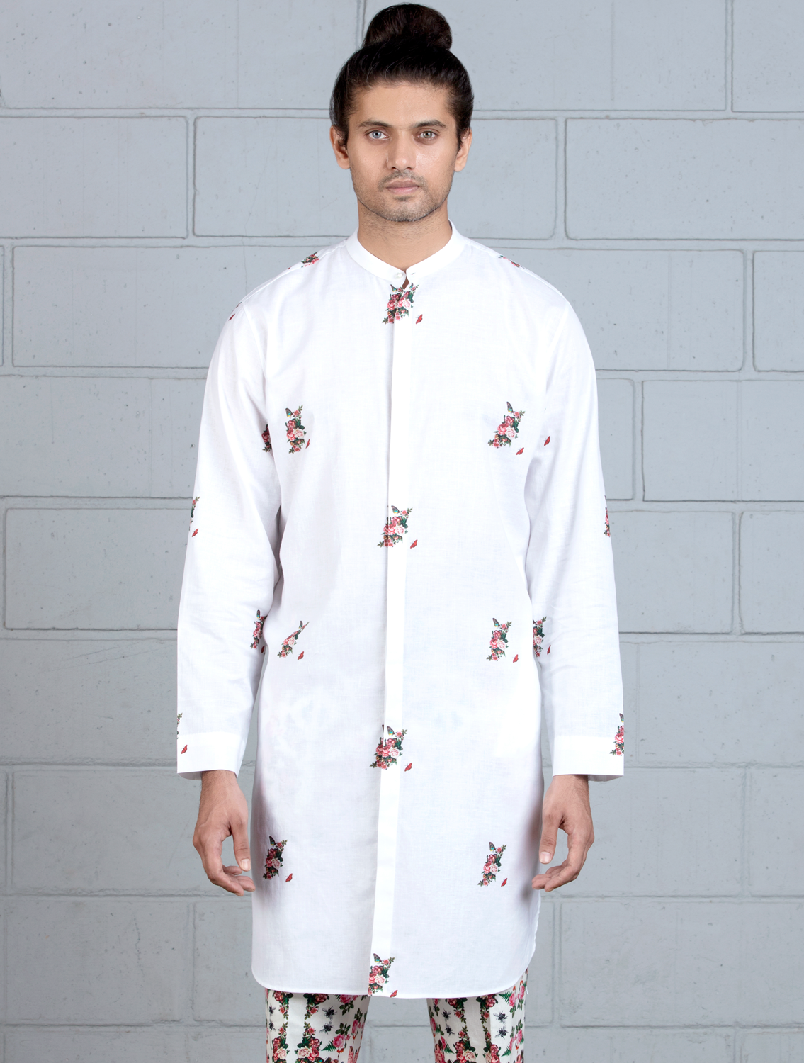 Regular Handloom Cotton Kurta with Buta Print