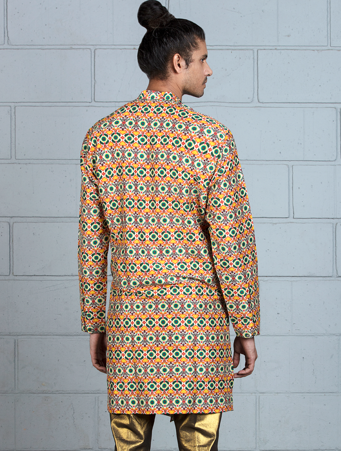 Benares Silk Kurta with asymmetrical placket