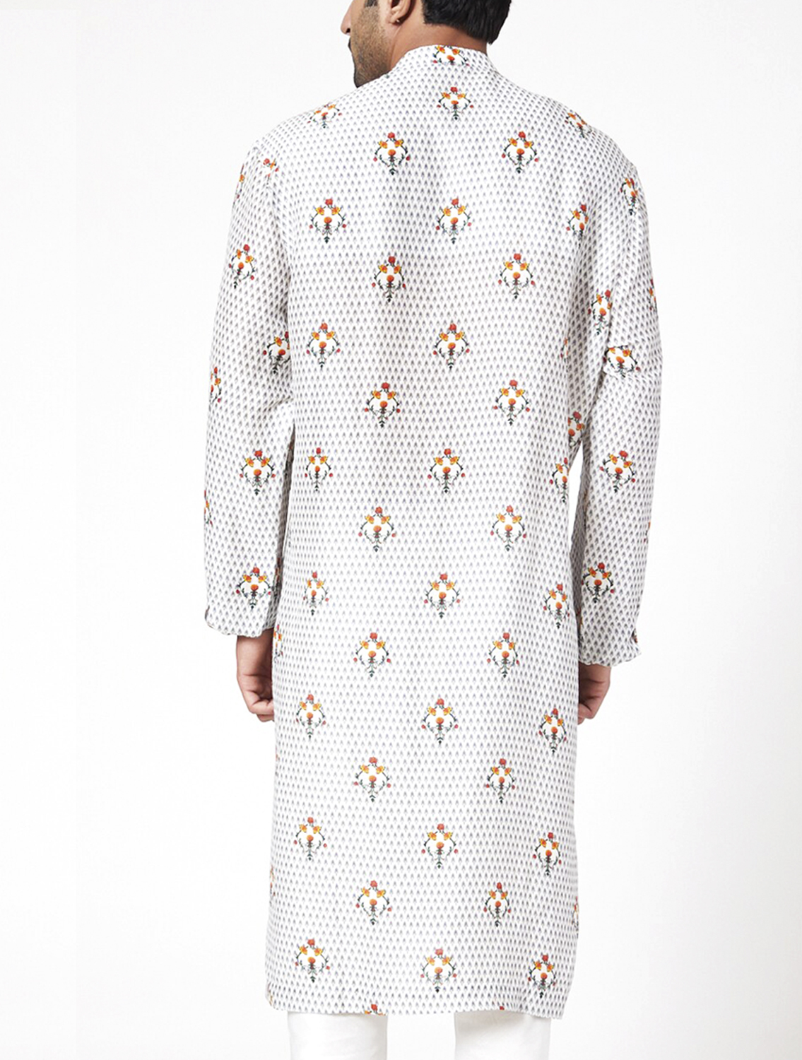 Ustaad Long Silk Kurta Back