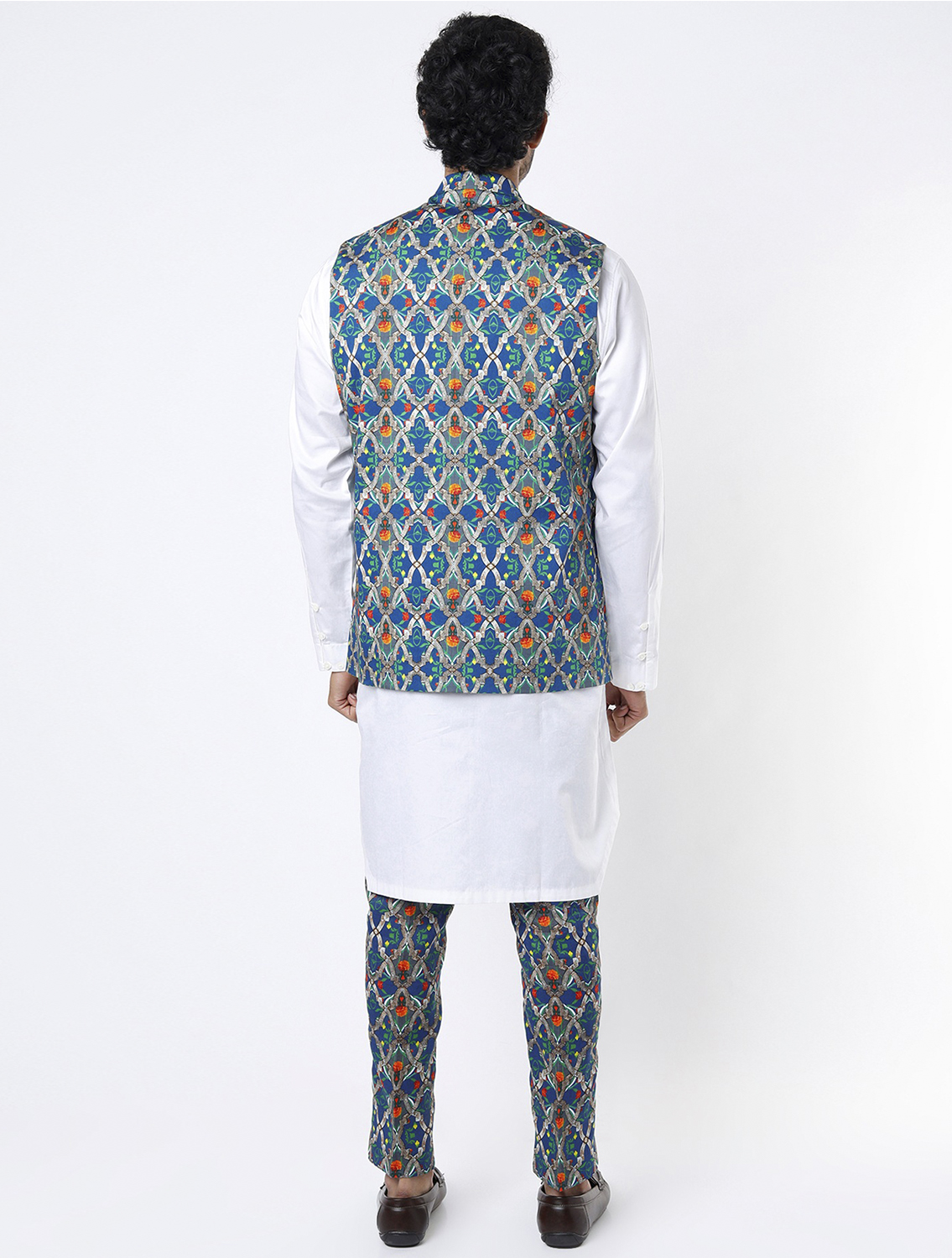 Blue RudraJali Luxe Cotton Waistcoat