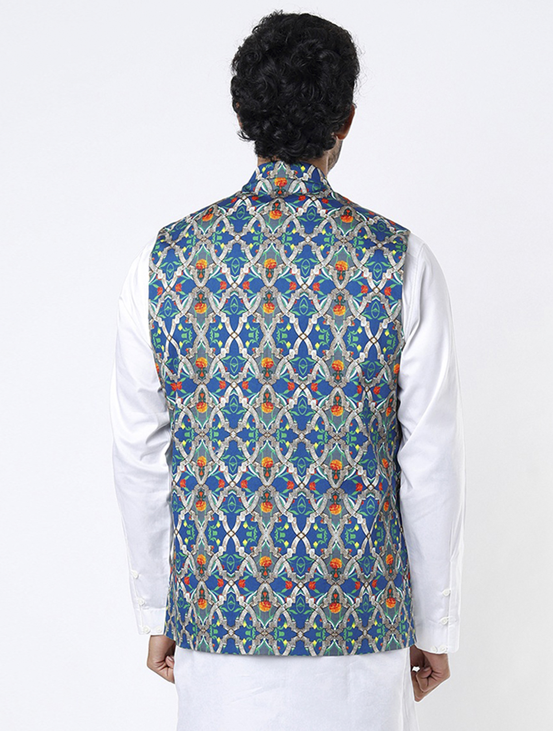 Blue RudraJali Luxe Cotton Waistcoat