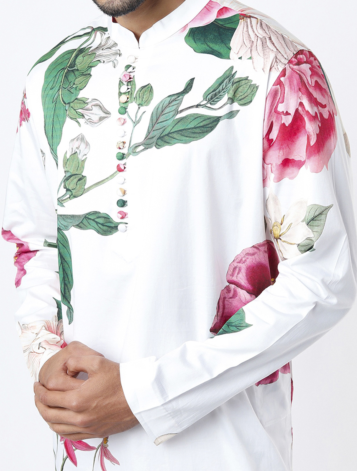 Enayat White Floral Kurta Pant Coord Set