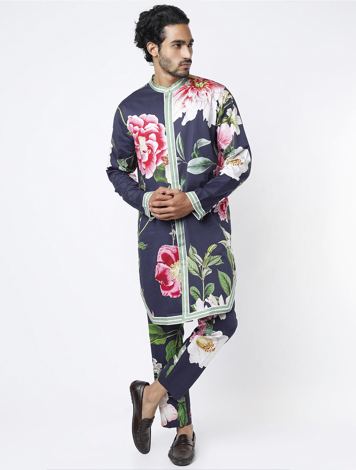 Sufi Dark Navy Printed Coord Set