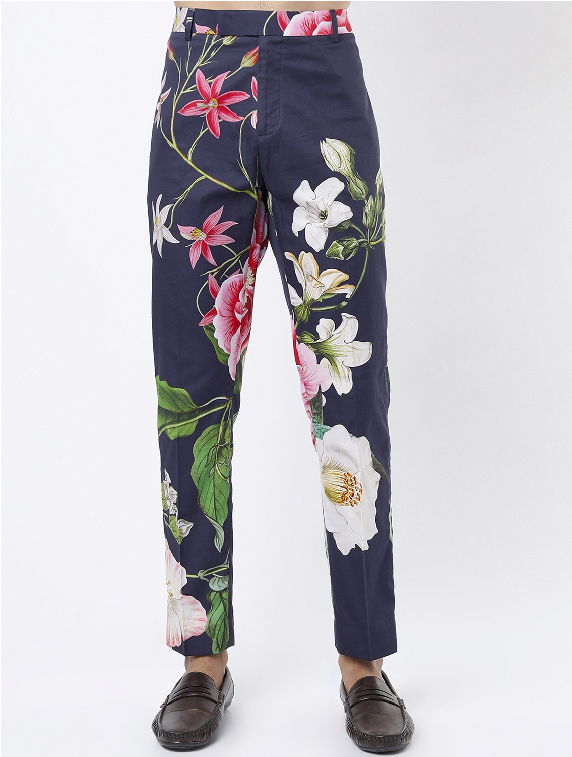 Sufi Dark Navy Hem Striper Style Kurta Pant Set