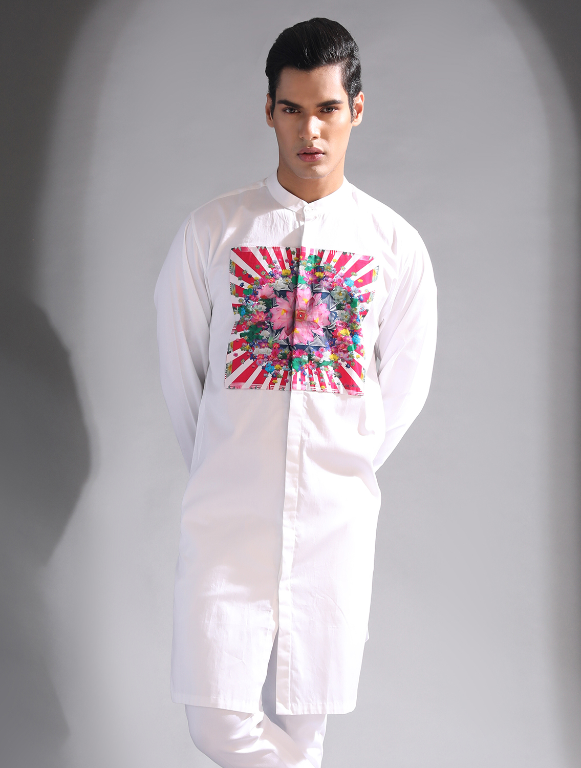 Aaditya White Long Kurta Pant Set