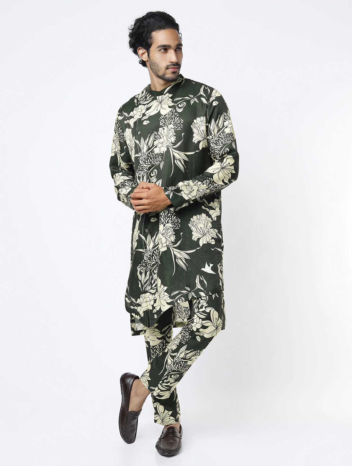 Ekam All-over Printed Silk Kurta Pant Coord Set
