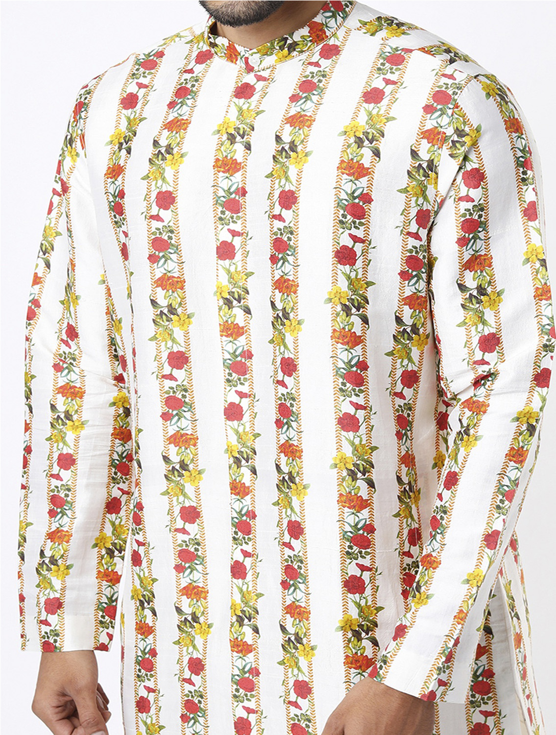 Idris Silk Floral Kurta Pant Set