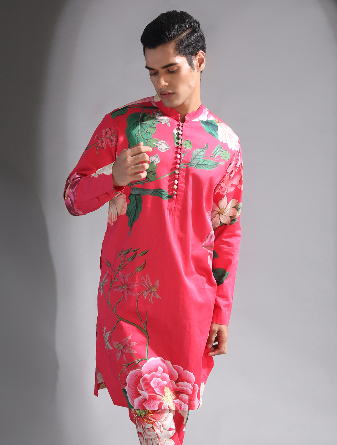 Swayam Red Floral Kurta Pant Set