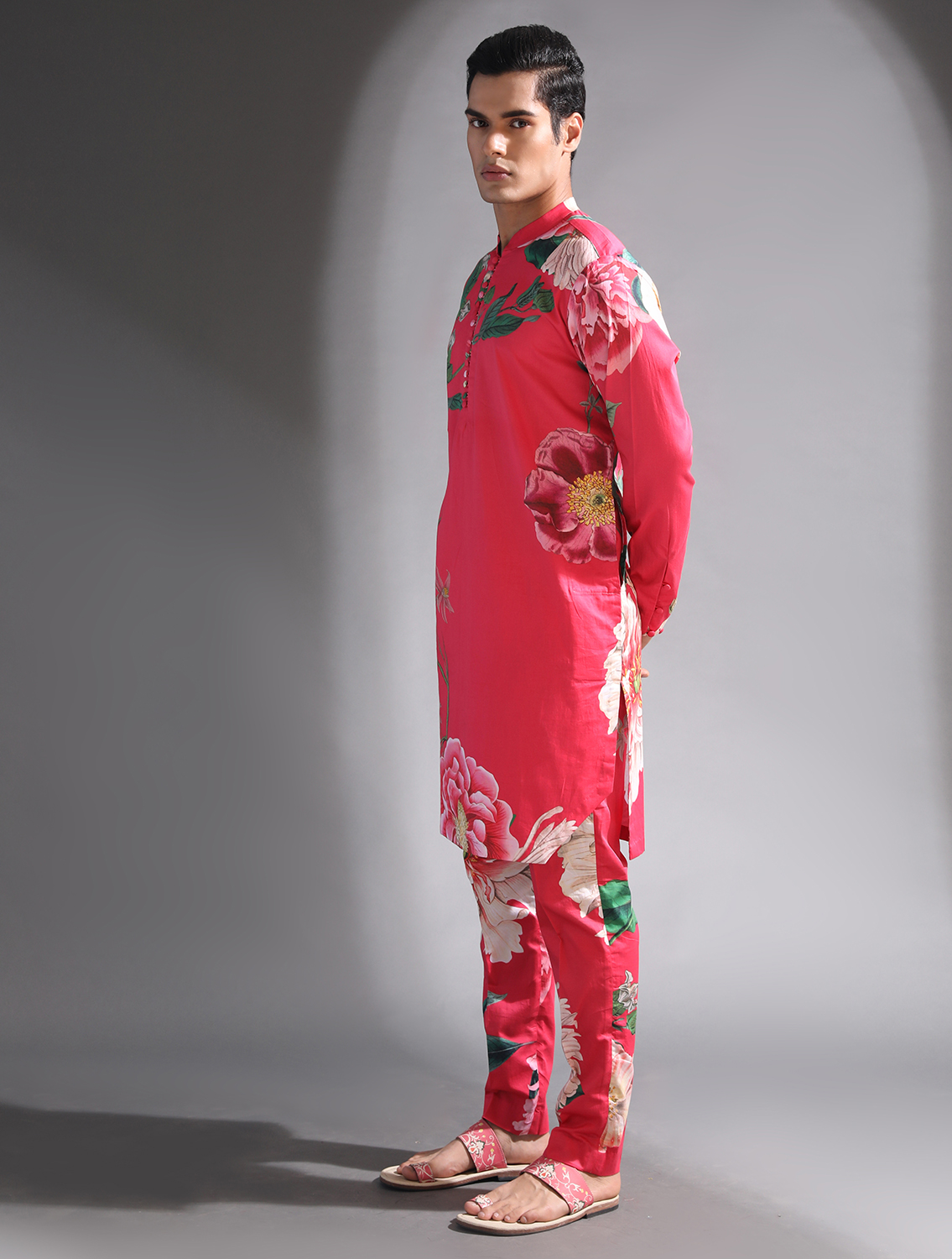 Swayam Red Floral Kurta Pant Set