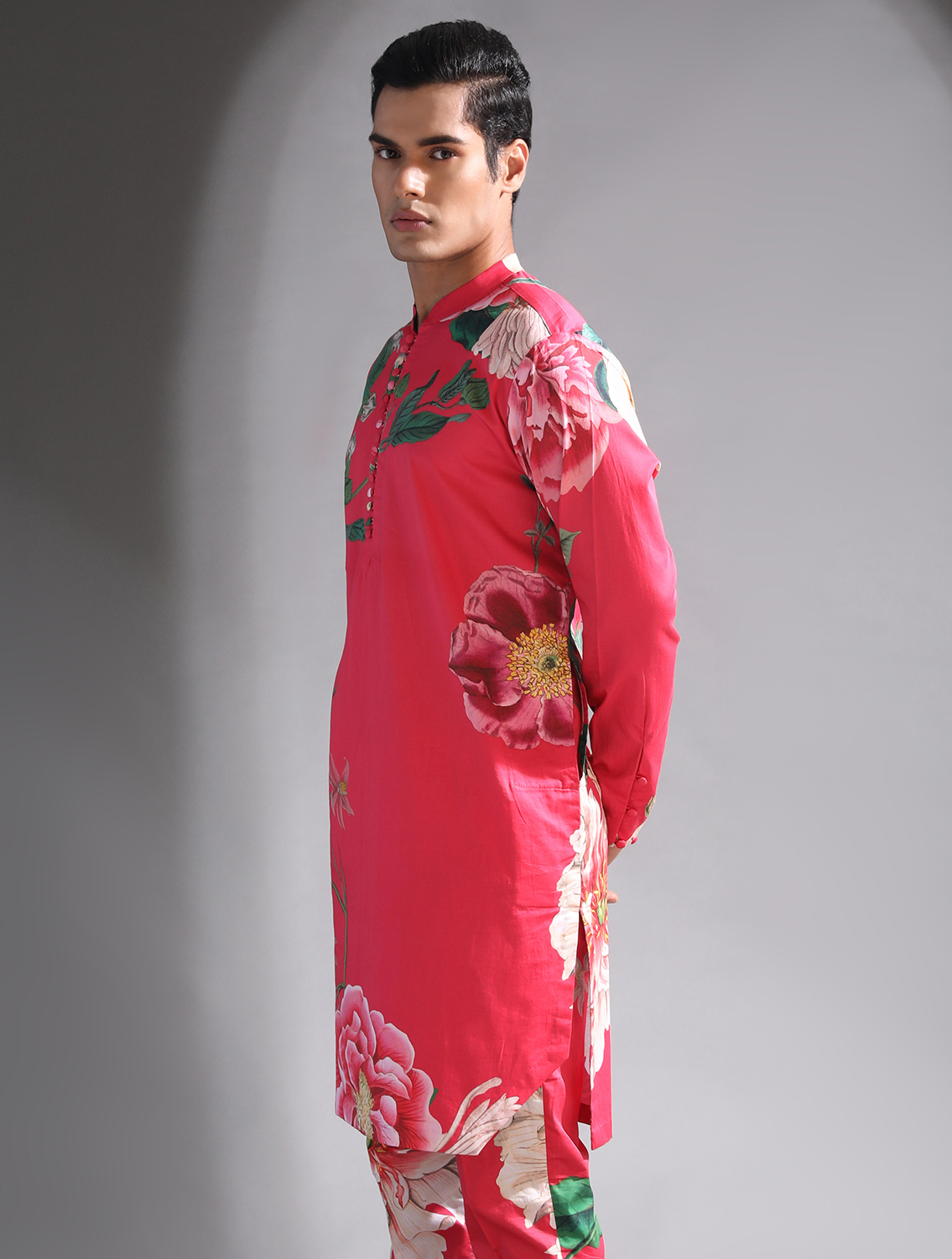 Swayam Red Floral Kurta Pant Set