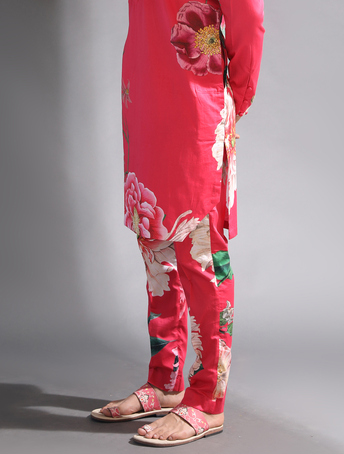 Swayam Red Floral Kurta Pant Set