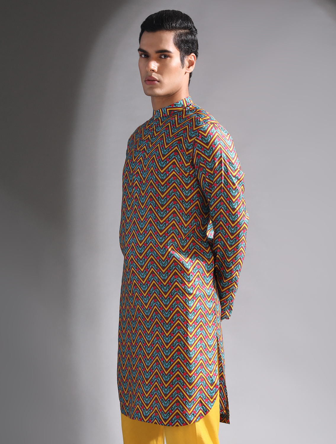 Ayushman Printed Silk Kurta Set