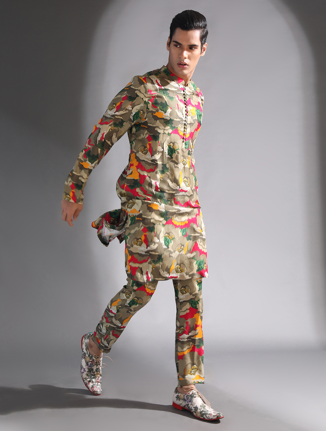 Adviath Printed Silk Coord Set