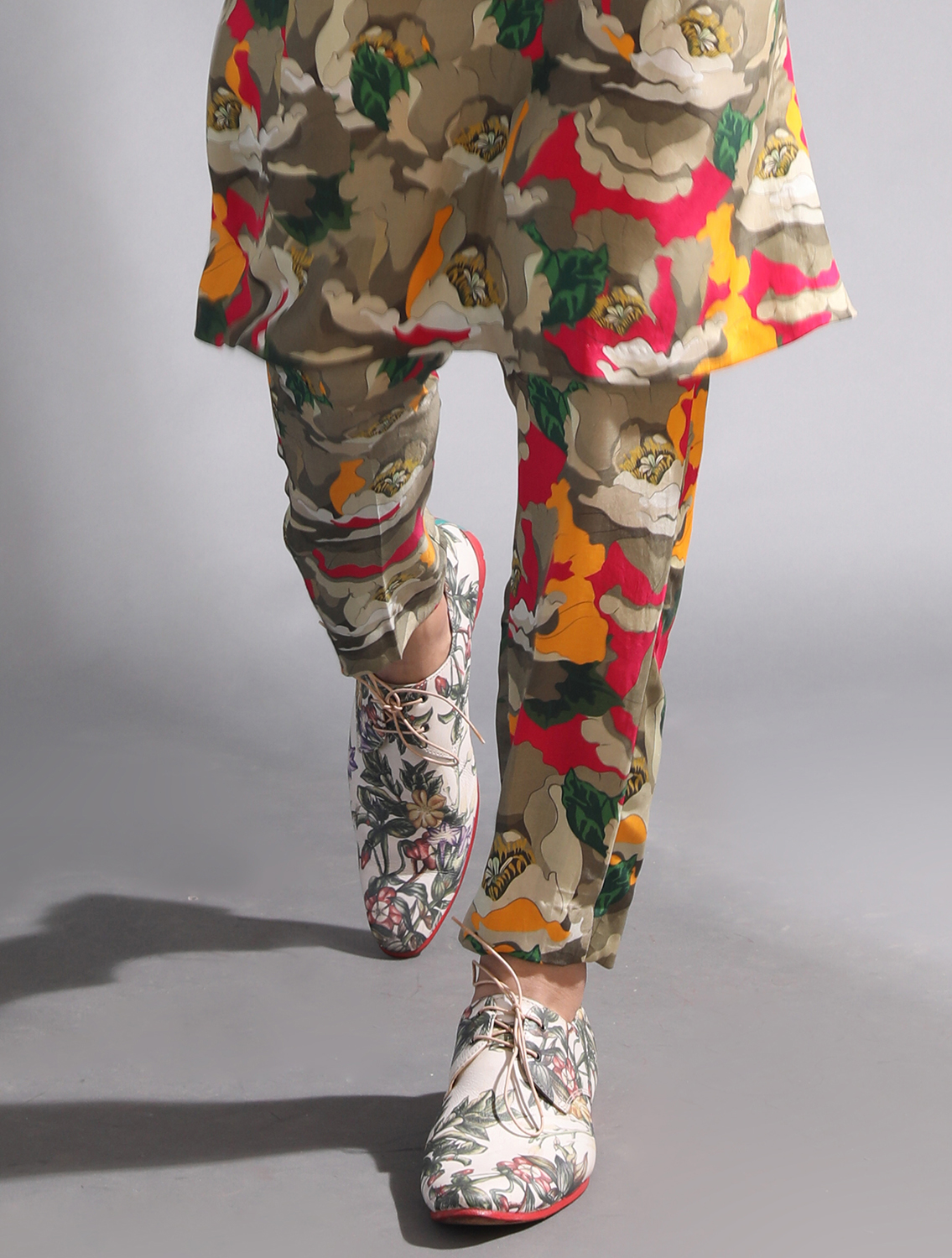 Adviath Printed Silk Kurta Pant Set