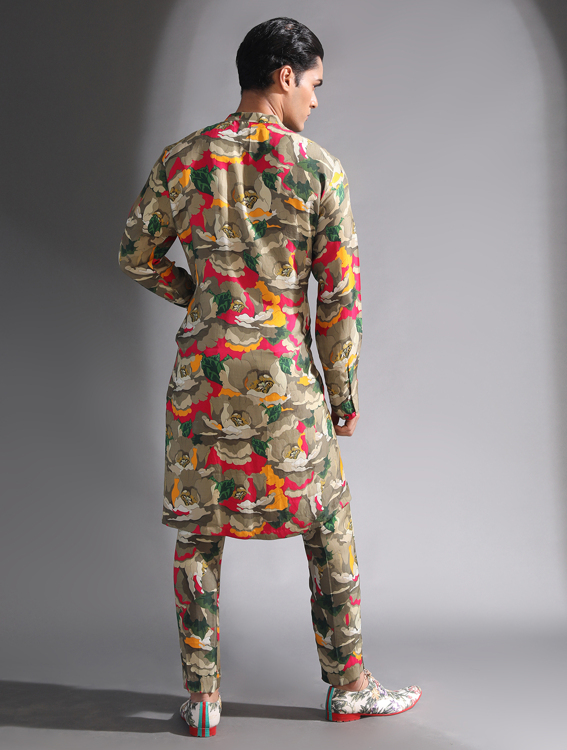 Adviath Printed Silk Kurta Pant Set