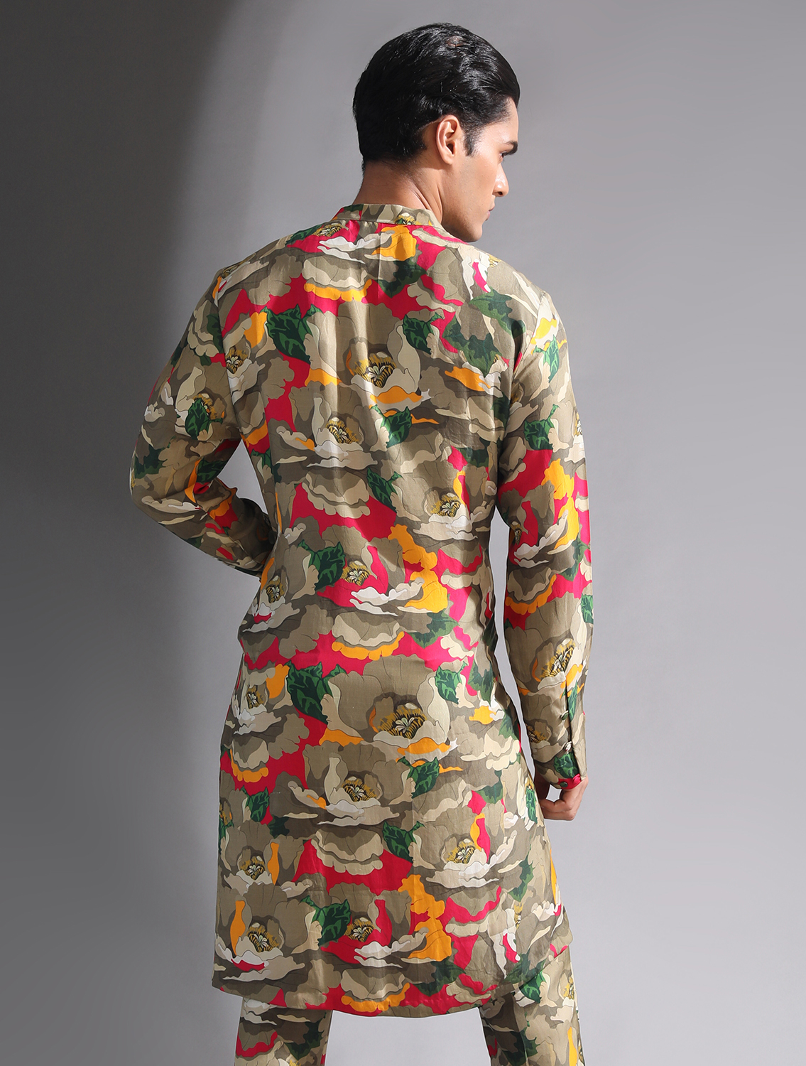 Adviath Printed Silk Kurta Pant Set