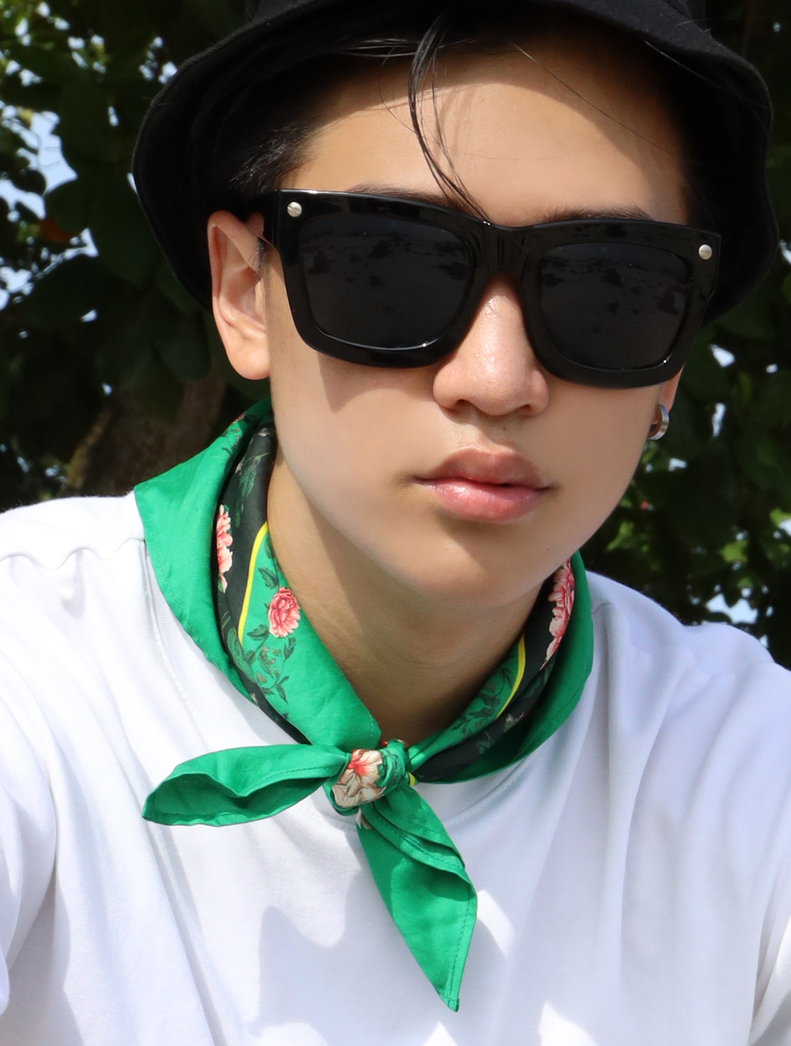 Green Leopard Cotton Scarf