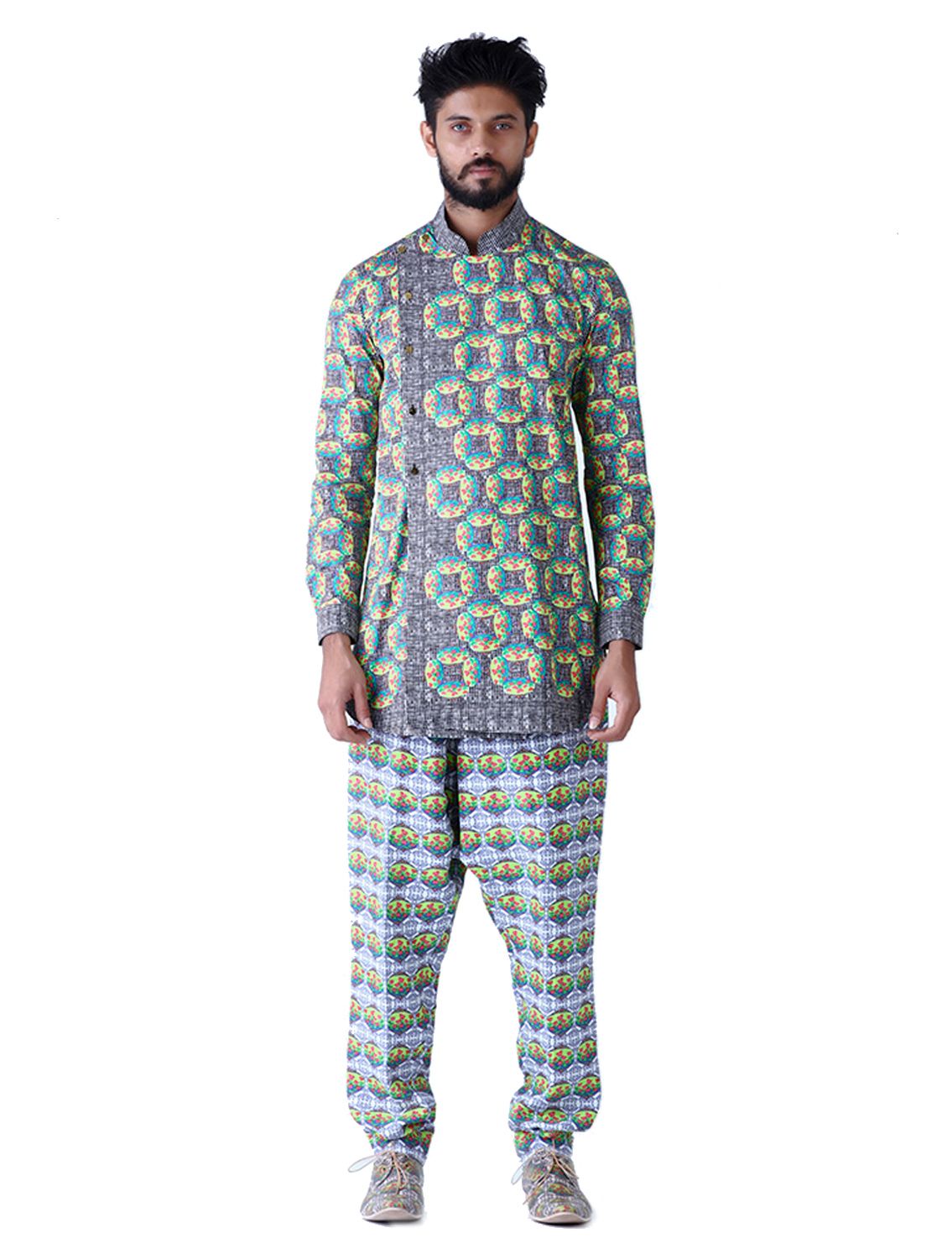 Kronos Printed Angarkha Shirt