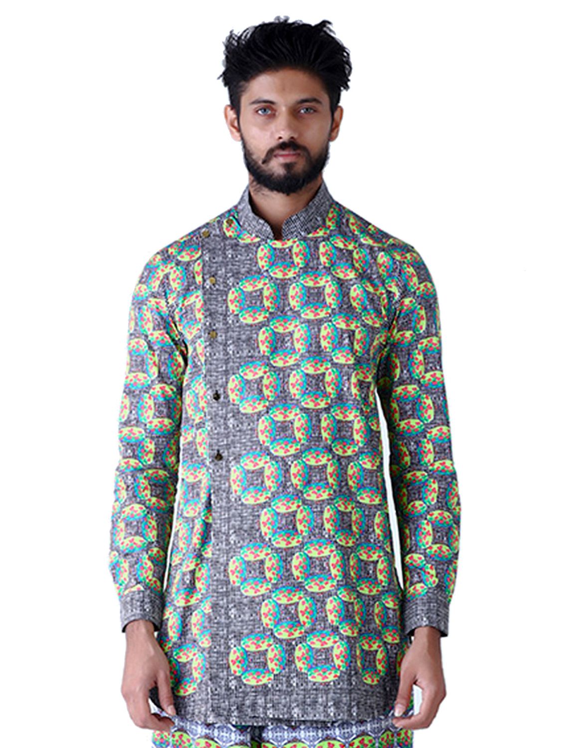 Kronos Printed Angarkha Shirt
