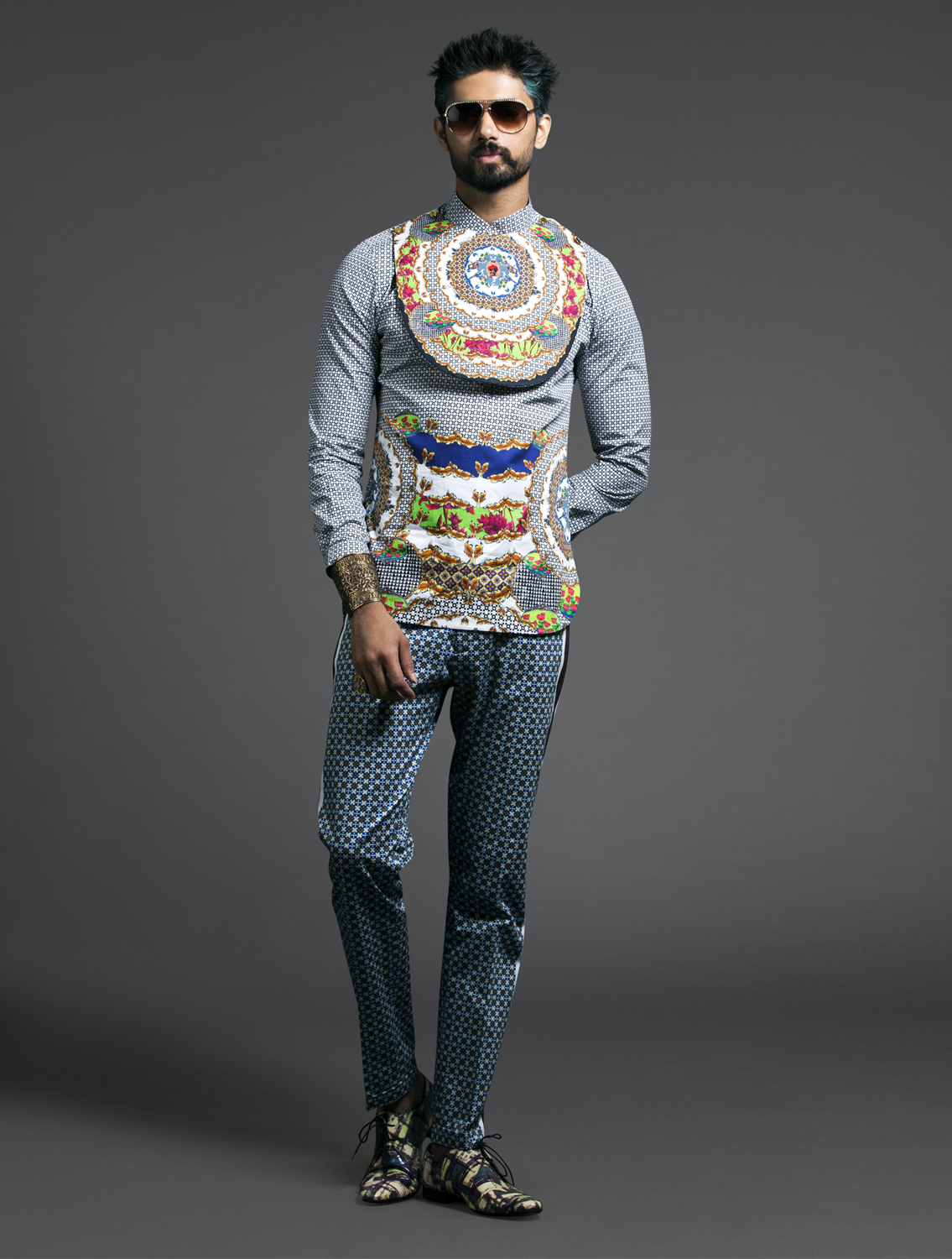 Jali Lotus Engineered Printed Shirt