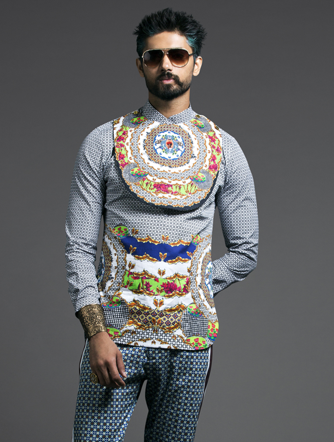 Jali Lotus Engineered Printed Shirt