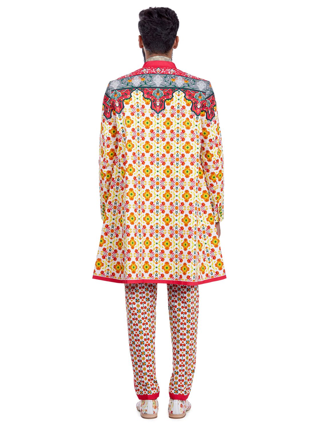 Long Cape Coat in Kashi Print
